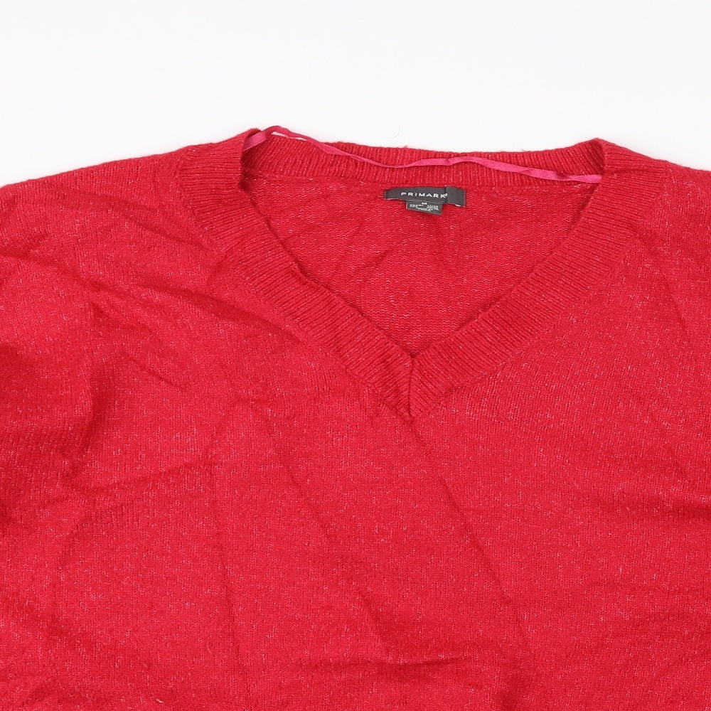 Primark Womens Red  Knit Pullover Jumper Size M