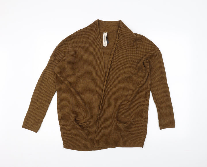 Pull&Bear Womens Brown Knit Jacket Coatigan Size S