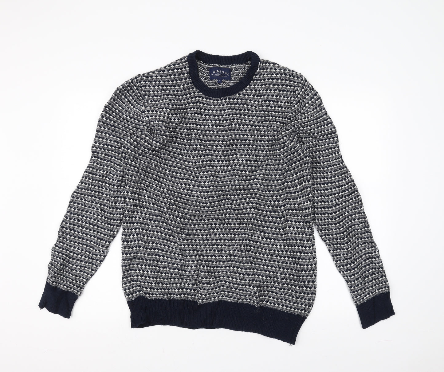 Criminal Womens Blue   Pullover Jumper Size L