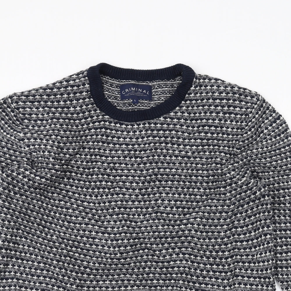 Criminal Womens Blue   Pullover Jumper Size L