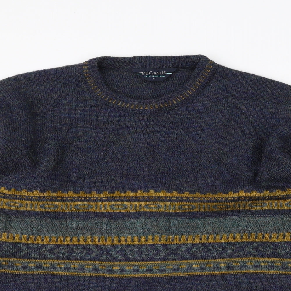 Pegasus Womens Blue  Knit Pullover Jumper Size M