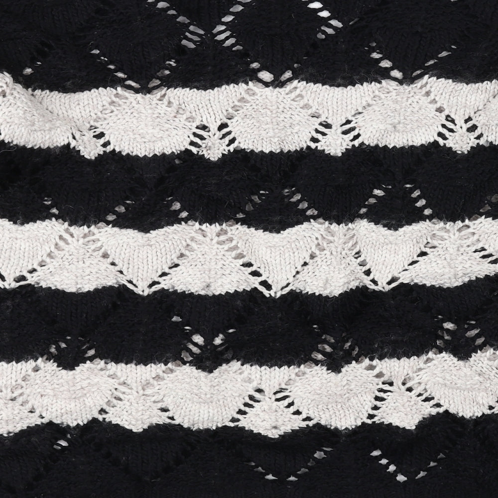 River Island Womens Black Striped Knit Pullover Jumper Size 18