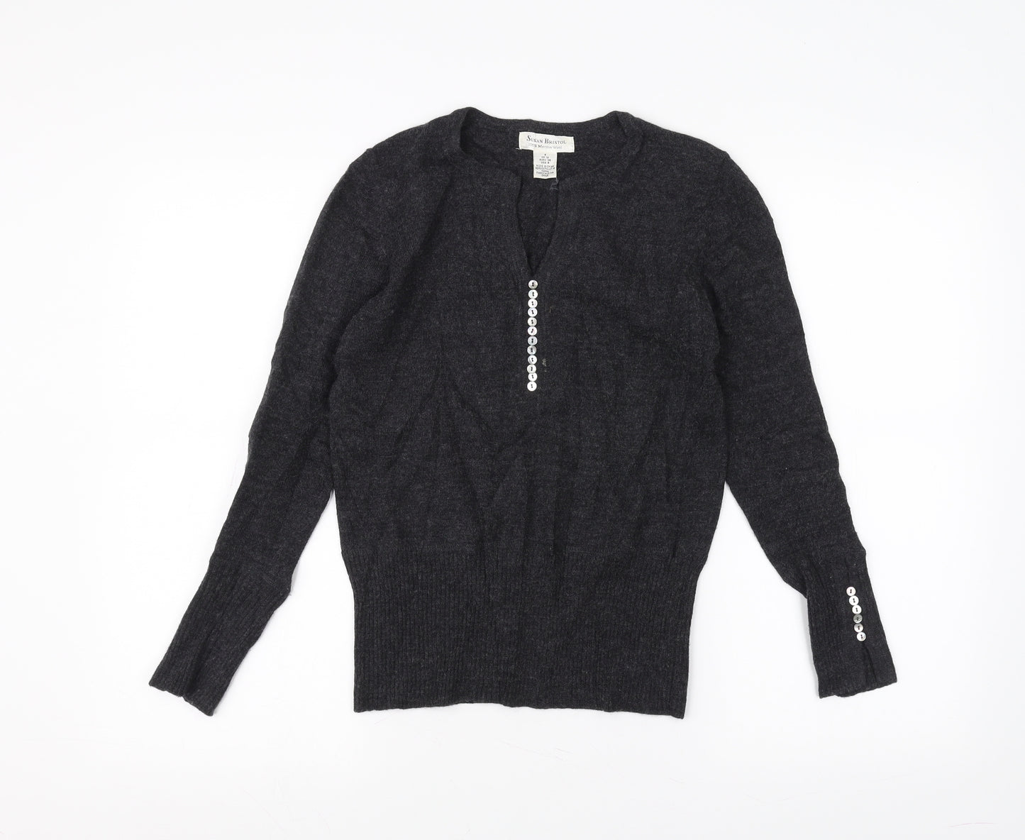 Susan Bristol Womens Black   Basic T-Shirt Size 10