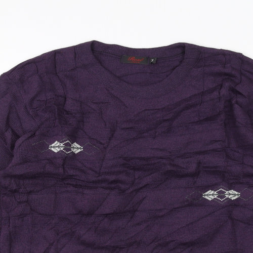 Rose Womens Purple  Knit Pullover Jumper Size M