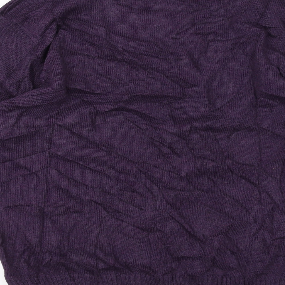 Rose Womens Purple  Knit Pullover Jumper Size M