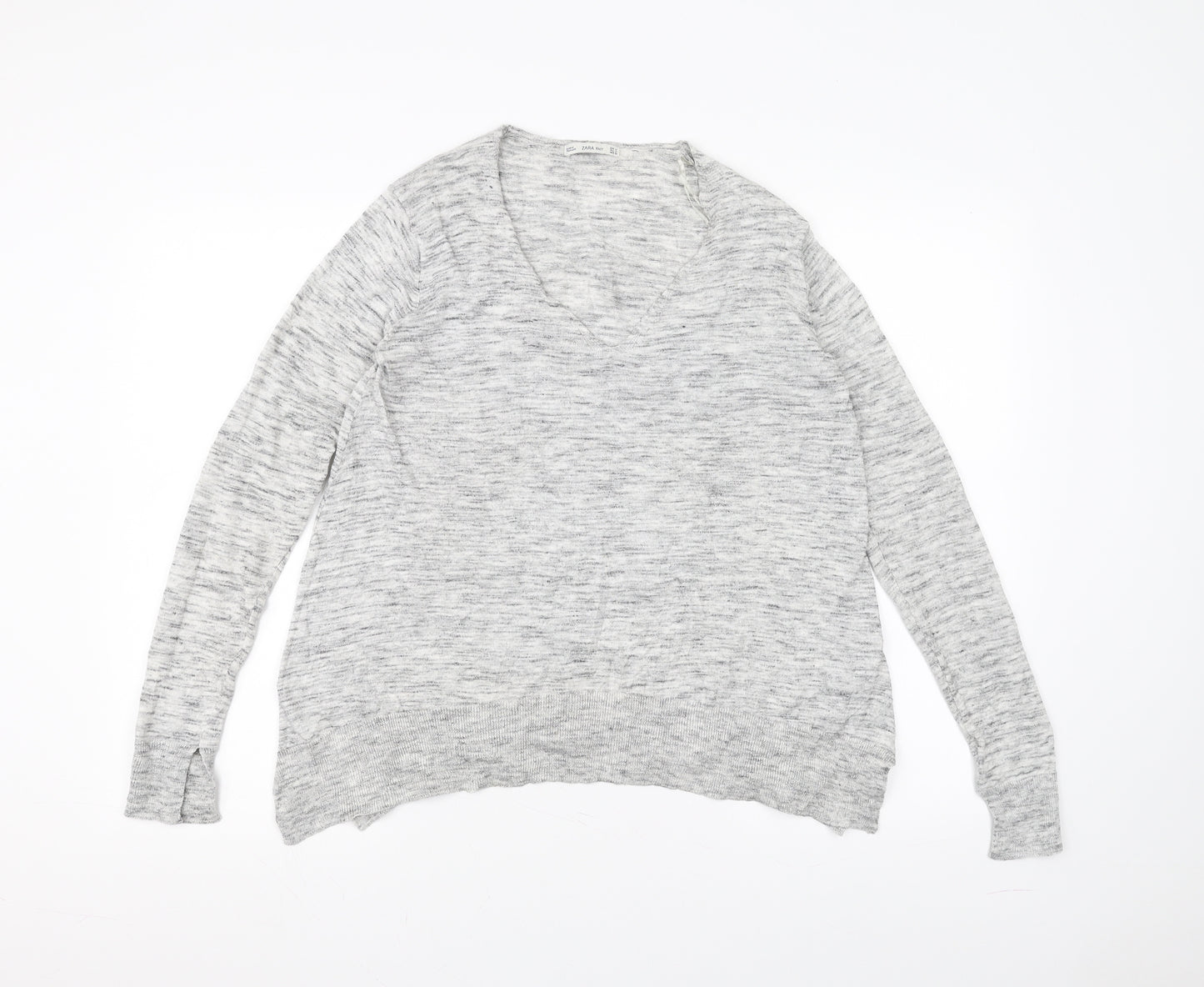 Zara Knit Womens Grey   Basic T-Shirt Size S