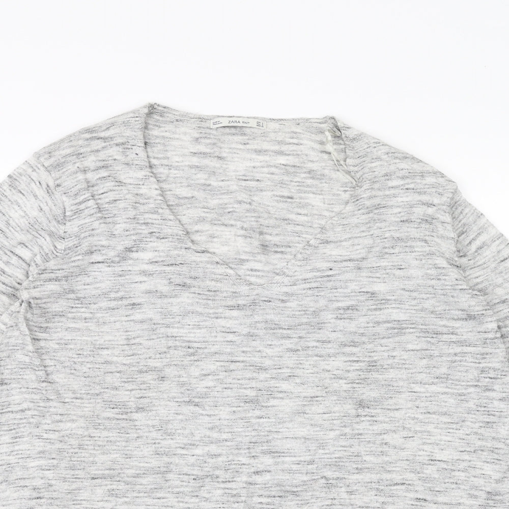 Zara Knit Womens Grey   Basic T-Shirt Size S