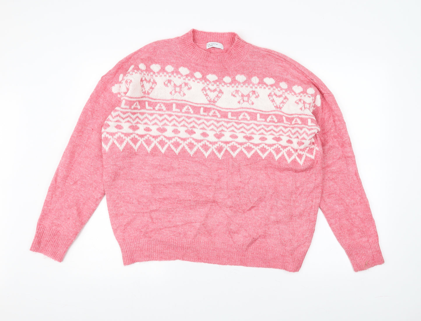 Papaya Womens Pink  Knit Pullover Jumper Size L