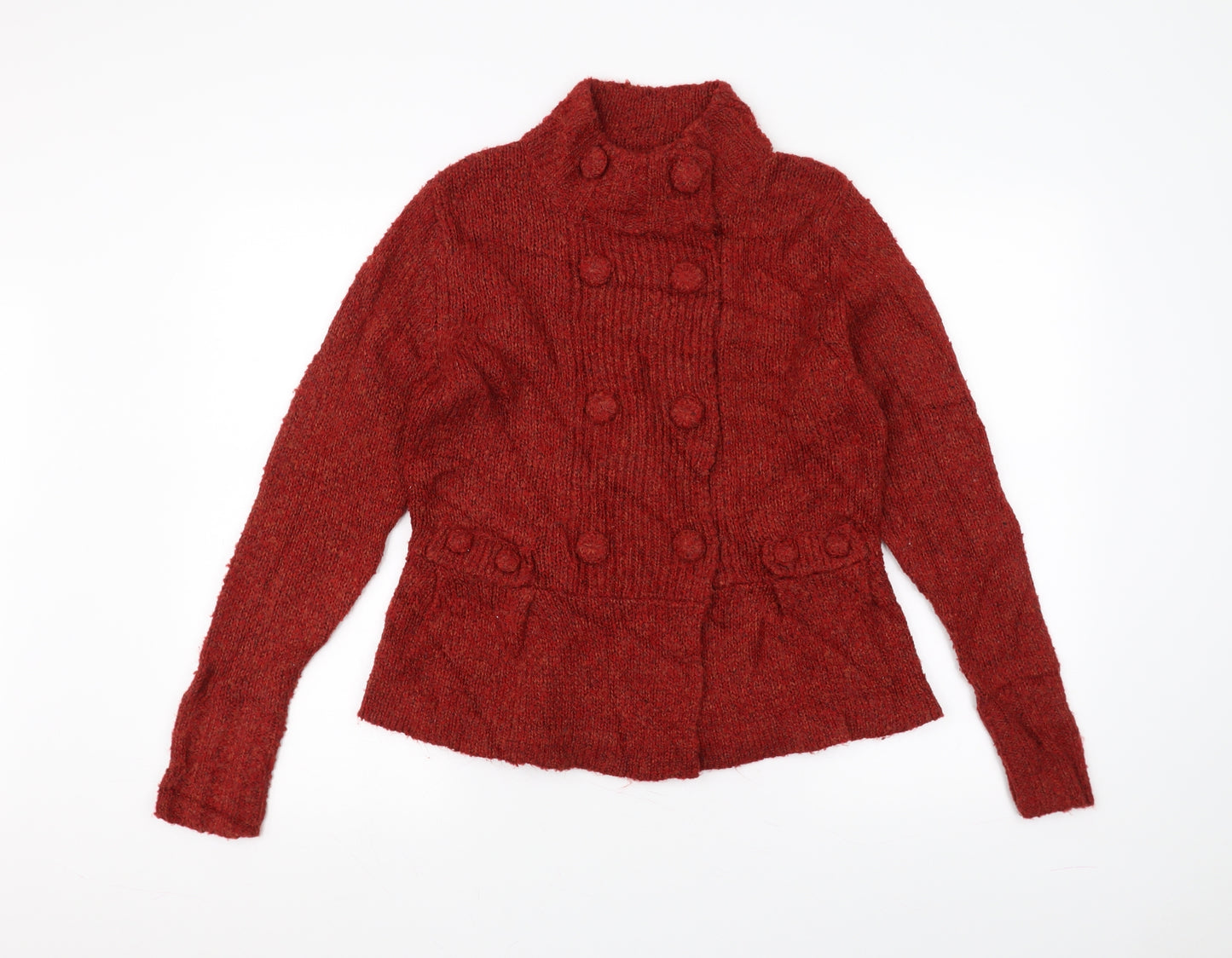 B High Womens Orange  Knit Pullover Jumper Size M