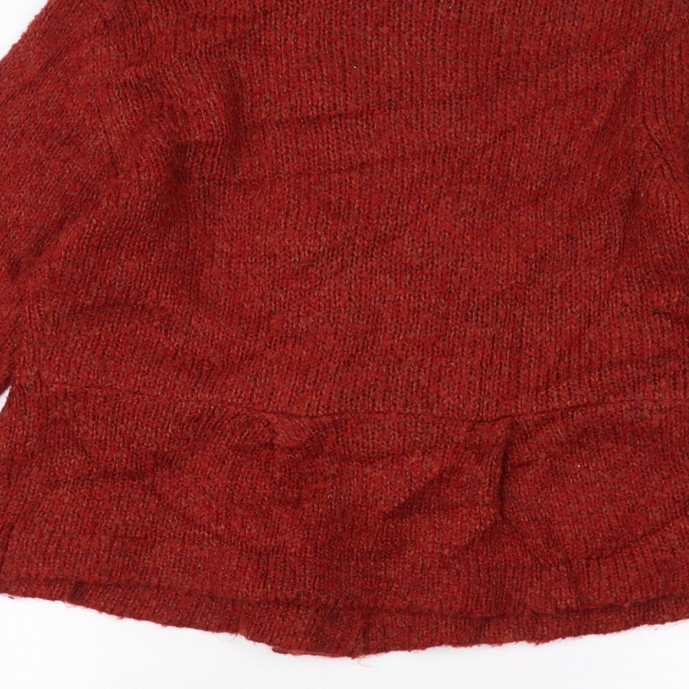 B High Womens Orange  Knit Pullover Jumper Size M