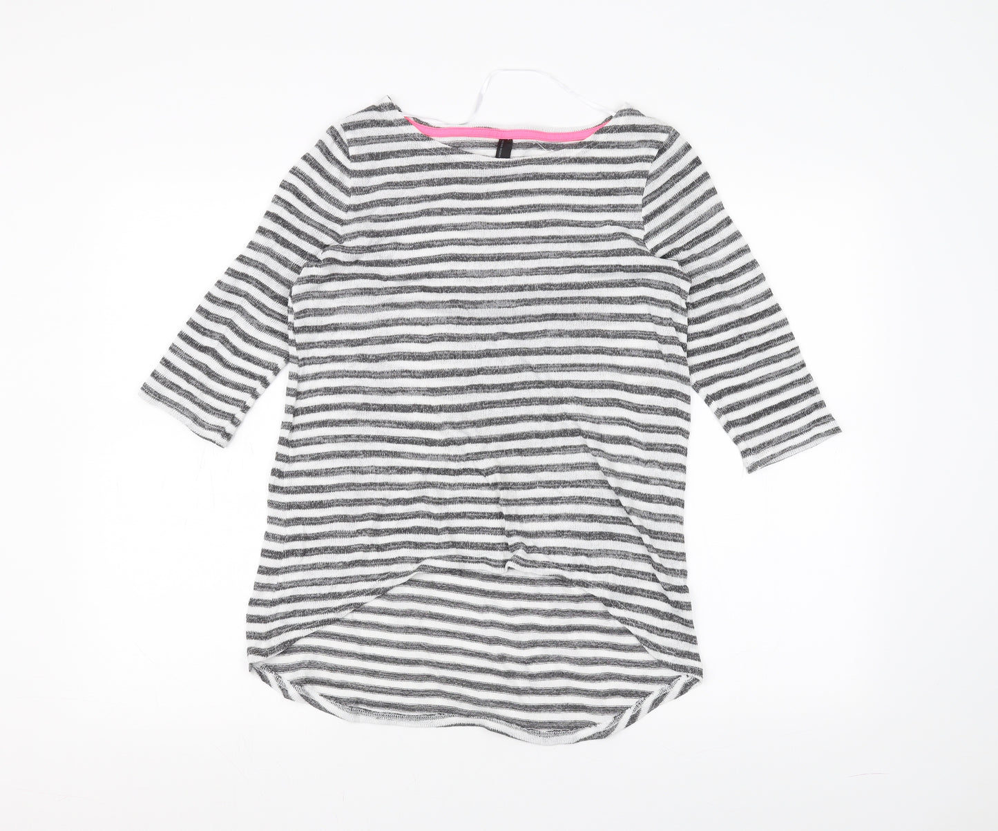VERO MODA Womens White Striped  Basic T-Shirt Size S