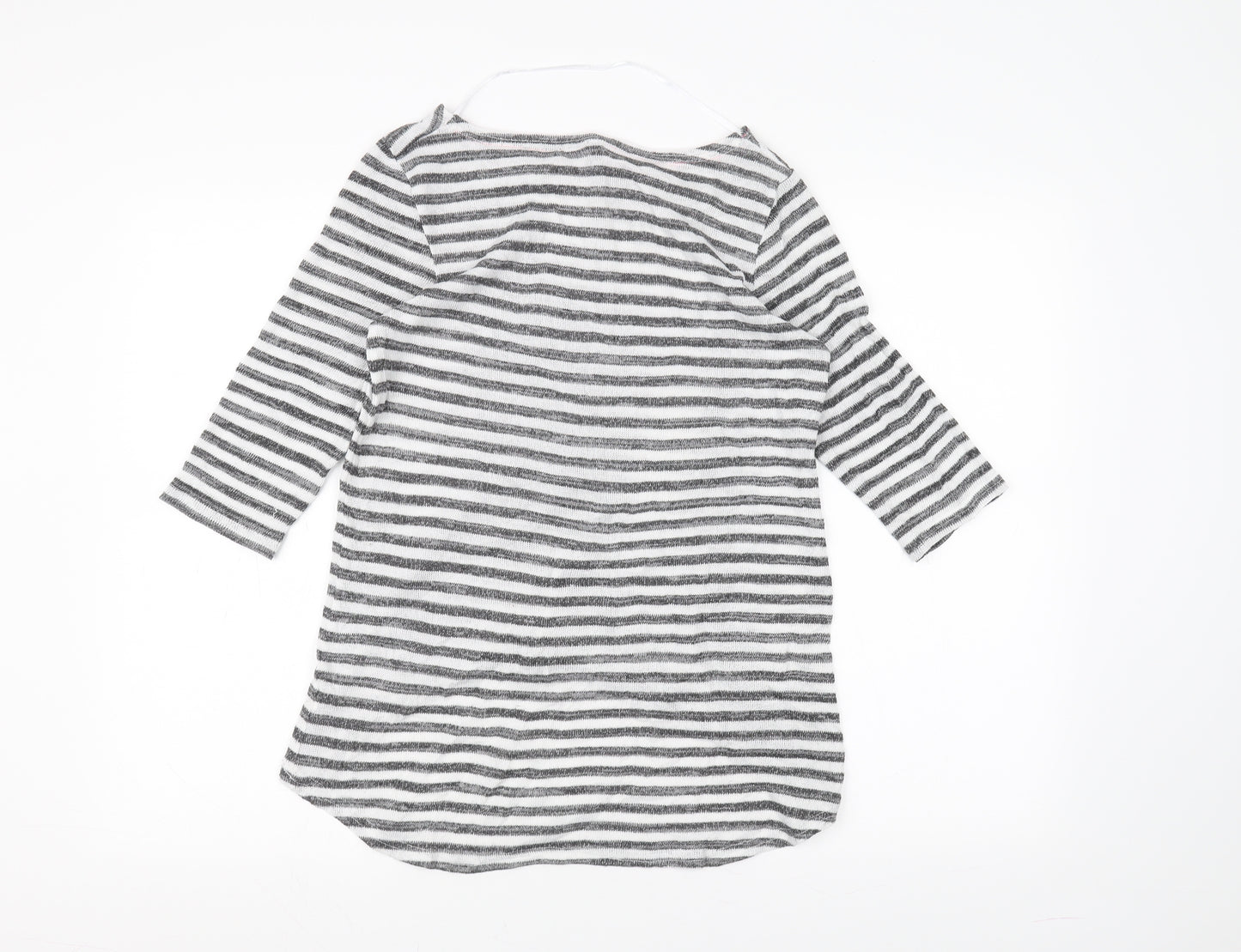 VERO MODA Womens White Striped  Basic T-Shirt Size S