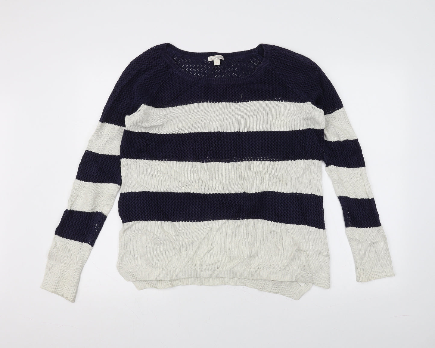 Gap Womens White Striped  Pullover Jumper Size M