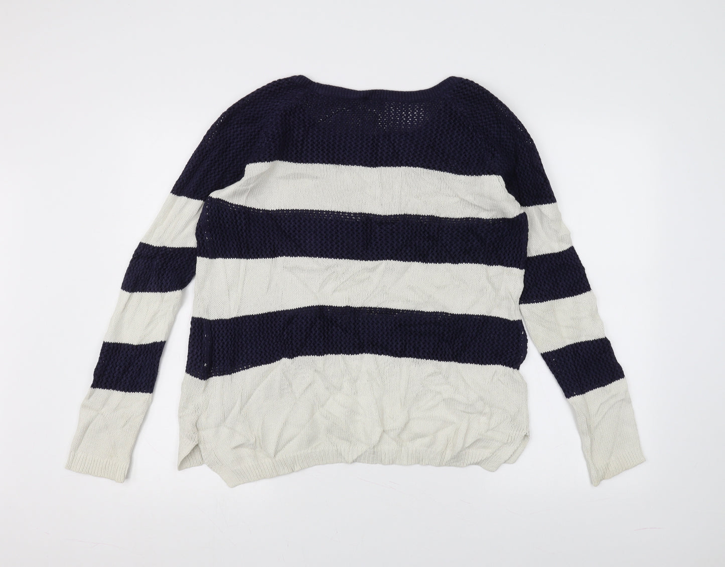Gap Womens White Striped  Pullover Jumper Size M