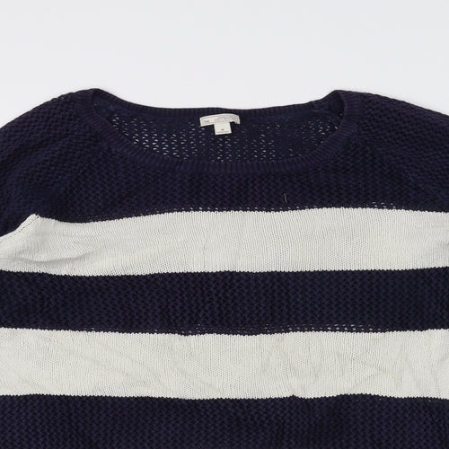 Gap Womens White Striped  Pullover Jumper Size M