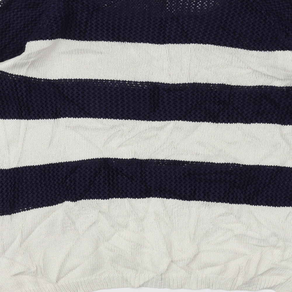 Gap Womens White Striped  Pullover Jumper Size M