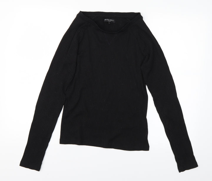 Brave Soul Womens Black   Pullover Jumper Size M