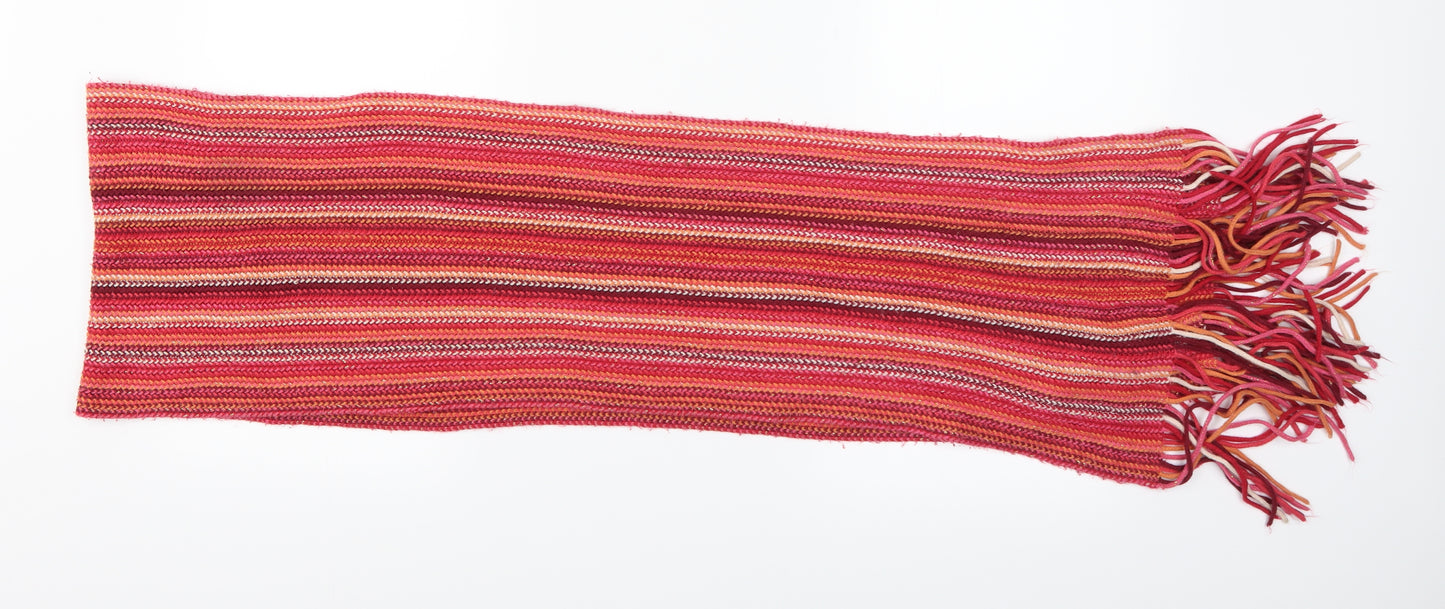 Preworn  Orange Striped   Scarf