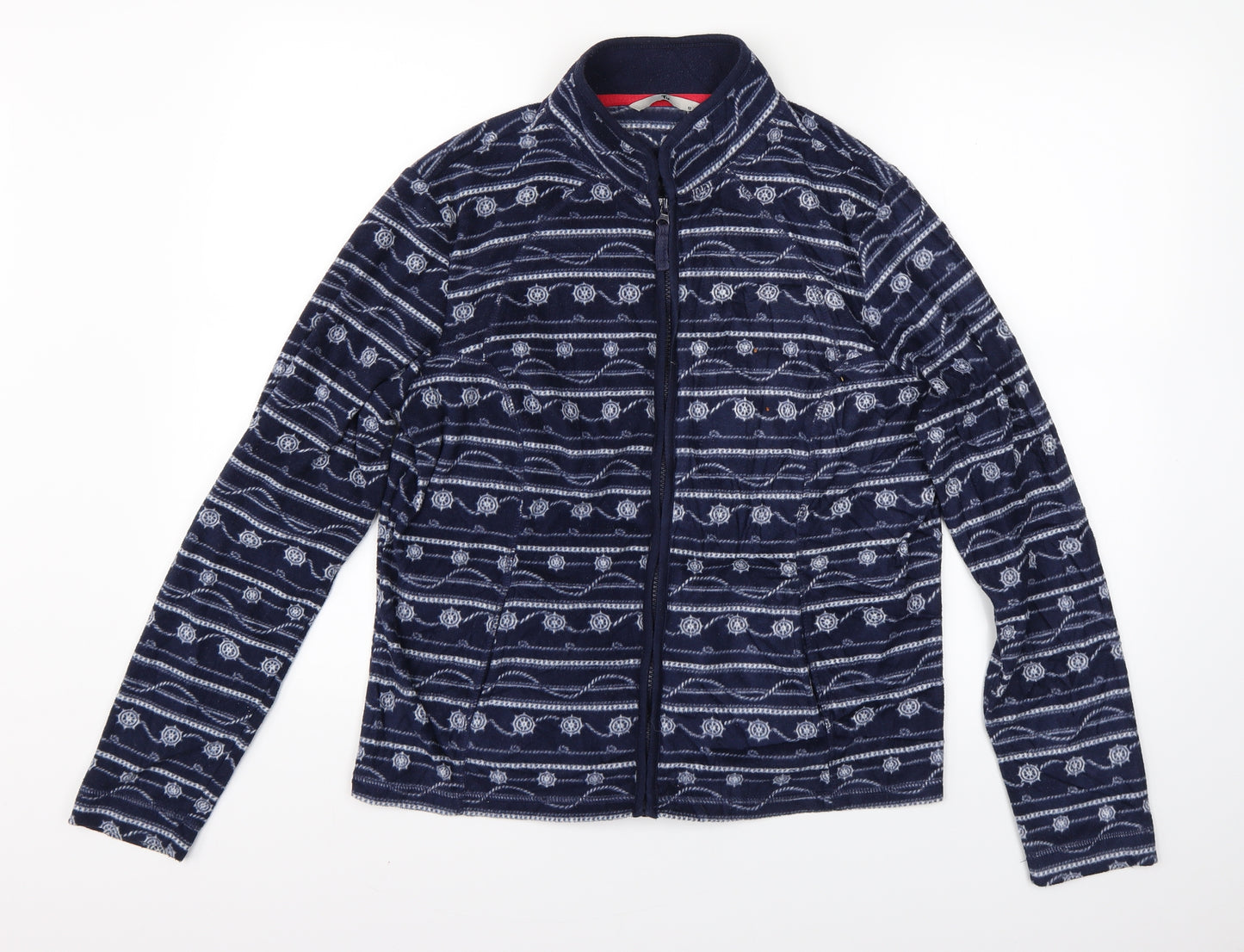 TU Womens Blue Geometric  Full Zip Jumper Size 12