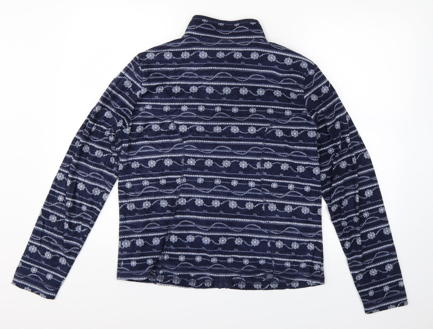 TU Womens Blue Geometric  Full Zip Jumper Size 12