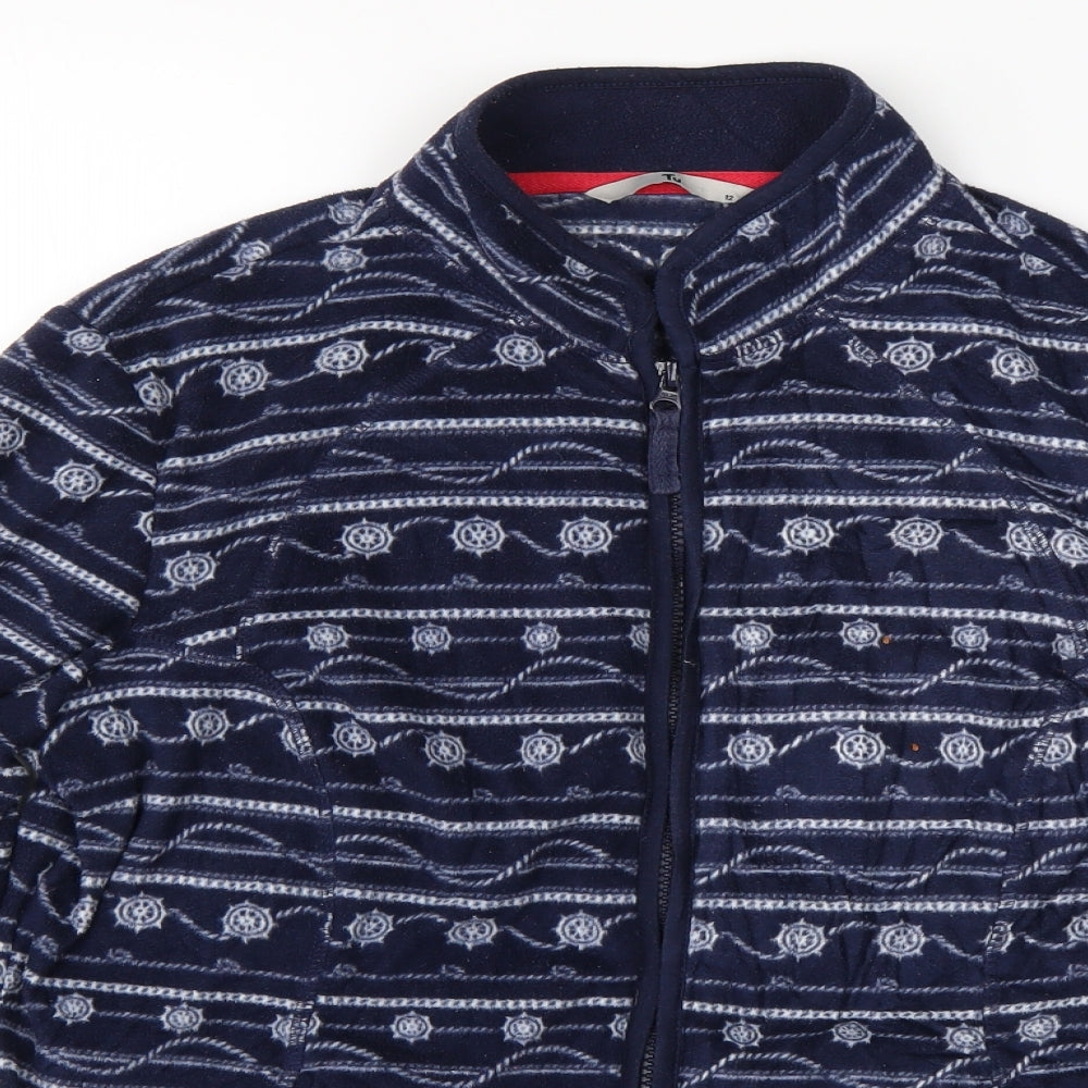 TU Womens Blue Geometric  Full Zip Jumper Size 12