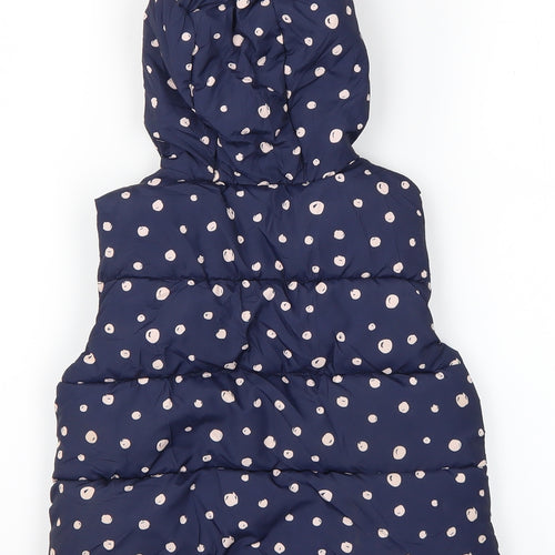 George Girls Blue Polka Dot  Puffer Jacket Coat Size 3-4 Years
