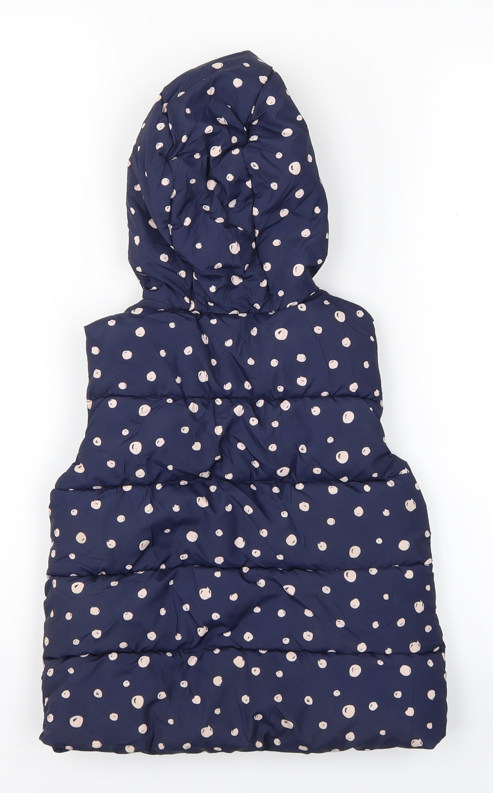 George Girls Blue Polka Dot  Puffer Jacket Coat Size 3-4 Years