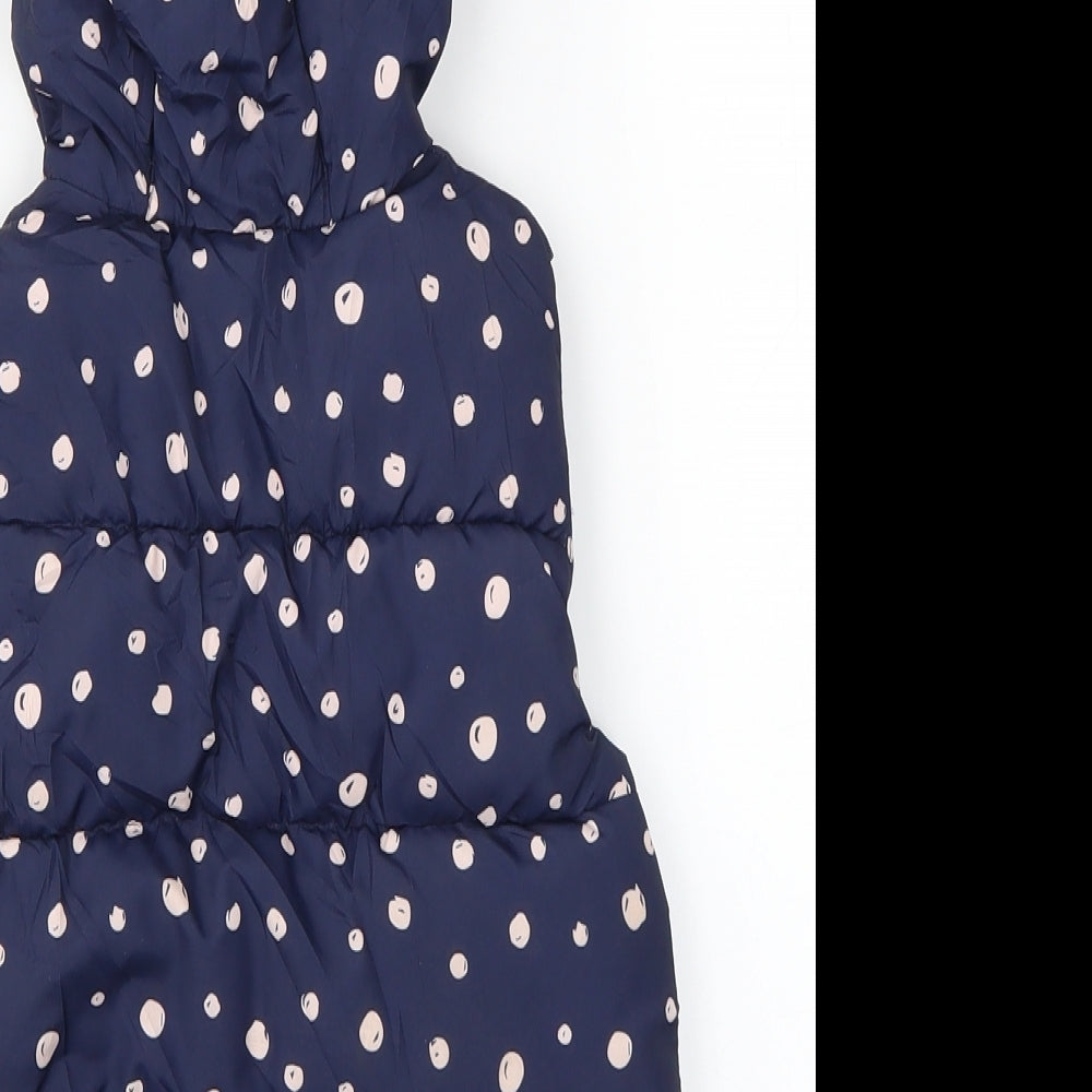 George Girls Blue Polka Dot  Puffer Jacket Coat Size 3-4 Years