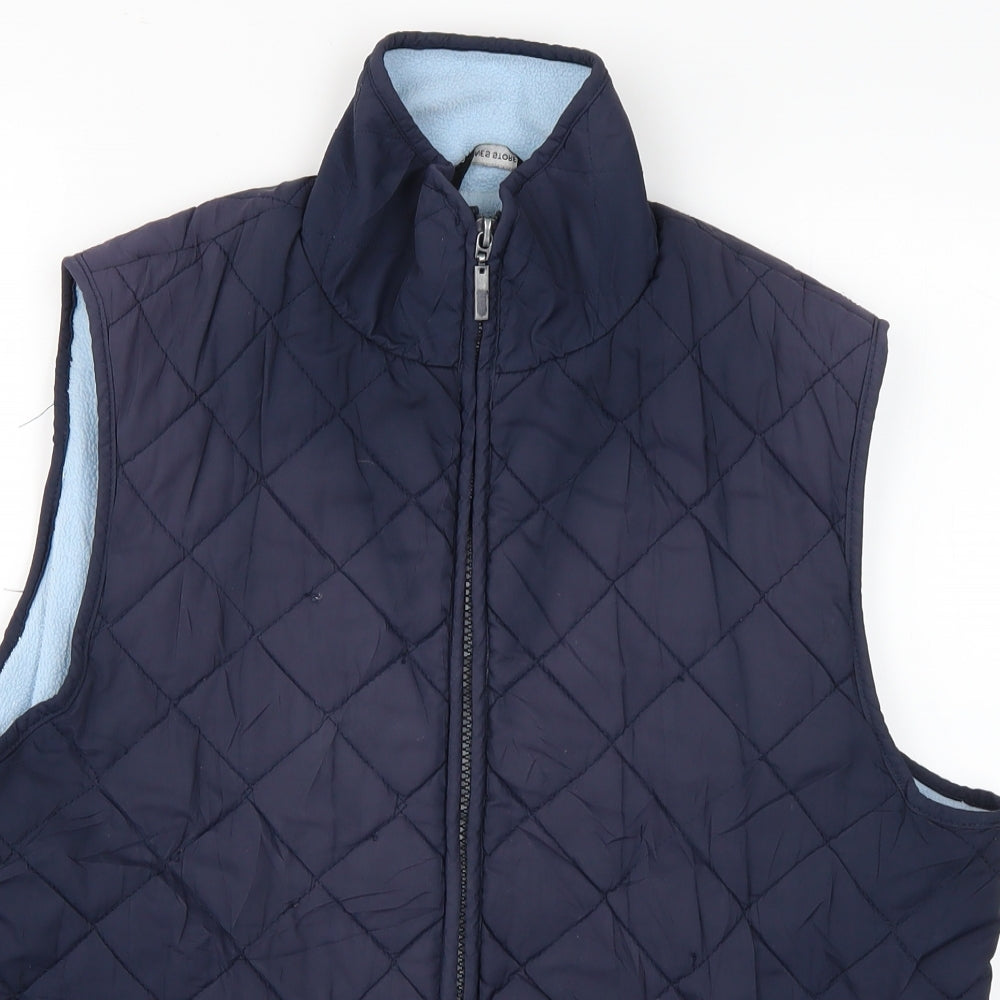 Dunnes Stores Womens Blue   Puffer Jacket Coat Size 12  - sleeveless