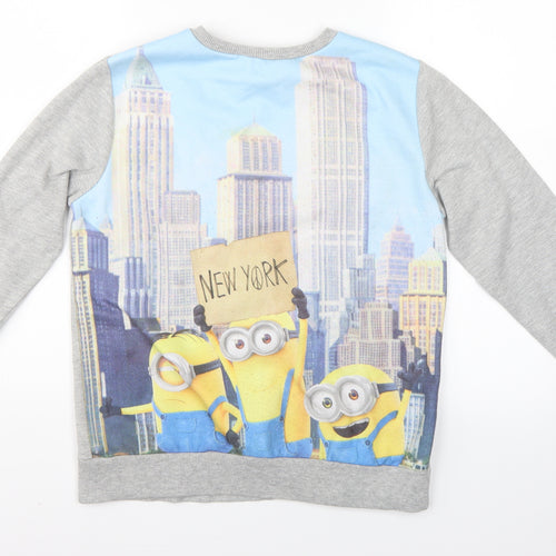 Minions Boys Grey   Pullover Jumper Size 11-12 Years  - minions new york