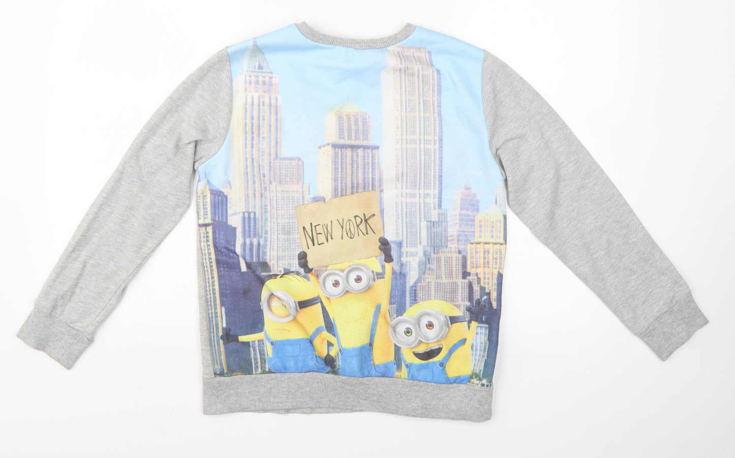 Minions Boys Grey   Pullover Jumper Size 11-12 Years  - minions new york