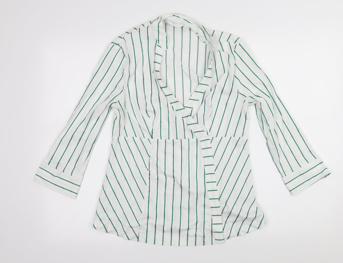 NEXT Womens White Striped  Basic Blouse Size 12