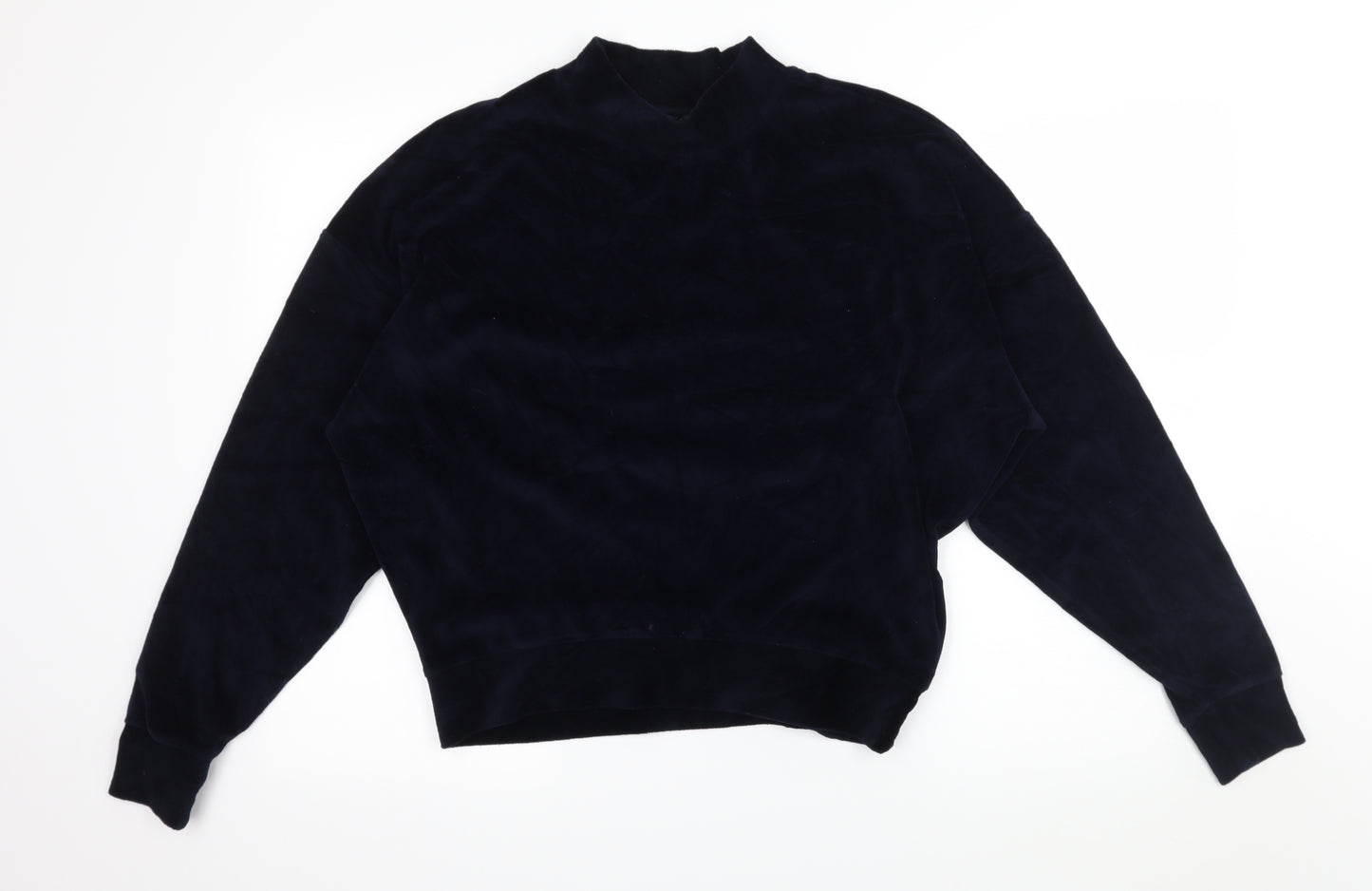Topshop Womens Blue  Velvet Pullover Sweatshirt Size 6
