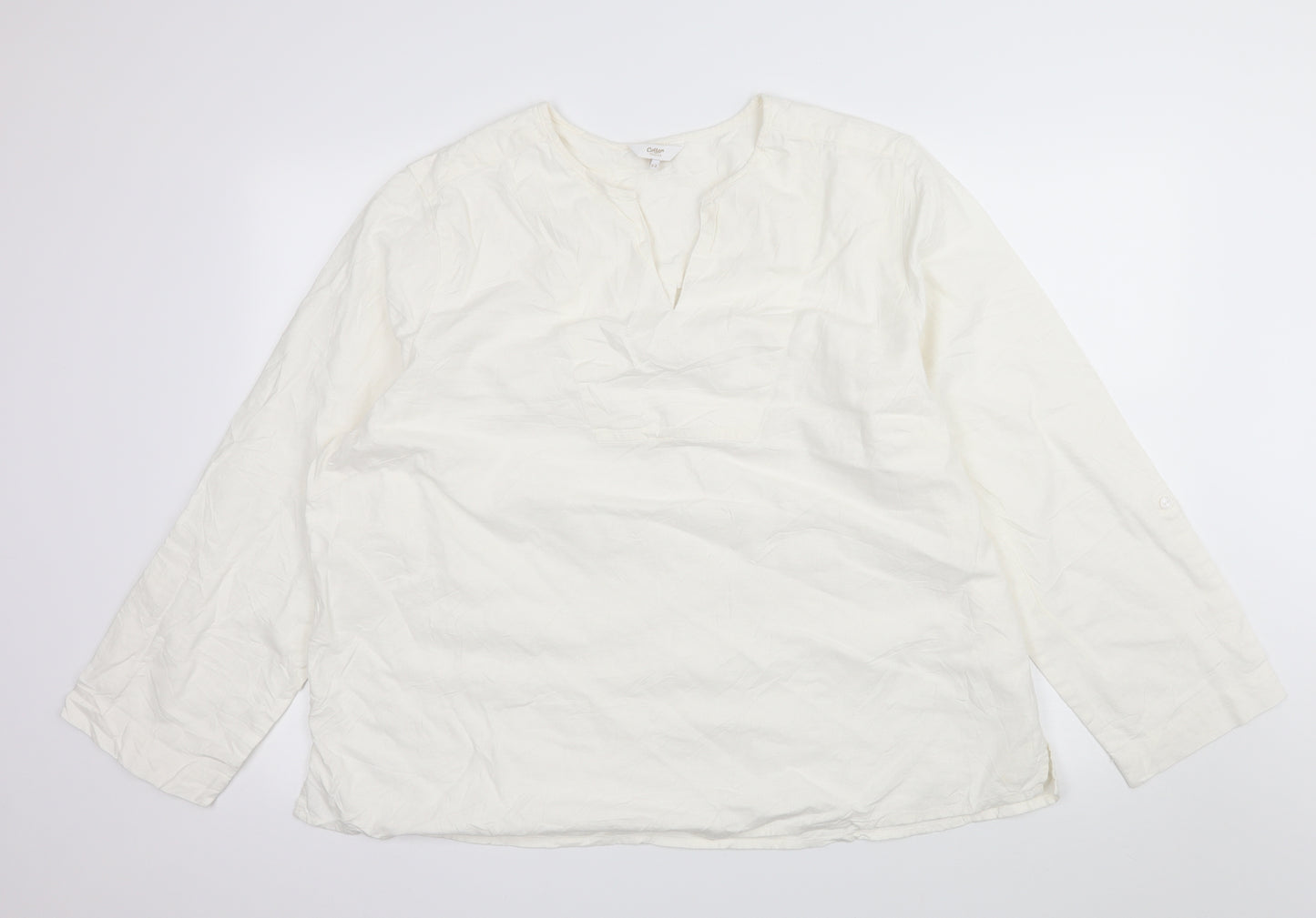 Cotton Traders Womens White   Basic Blouse Size 22