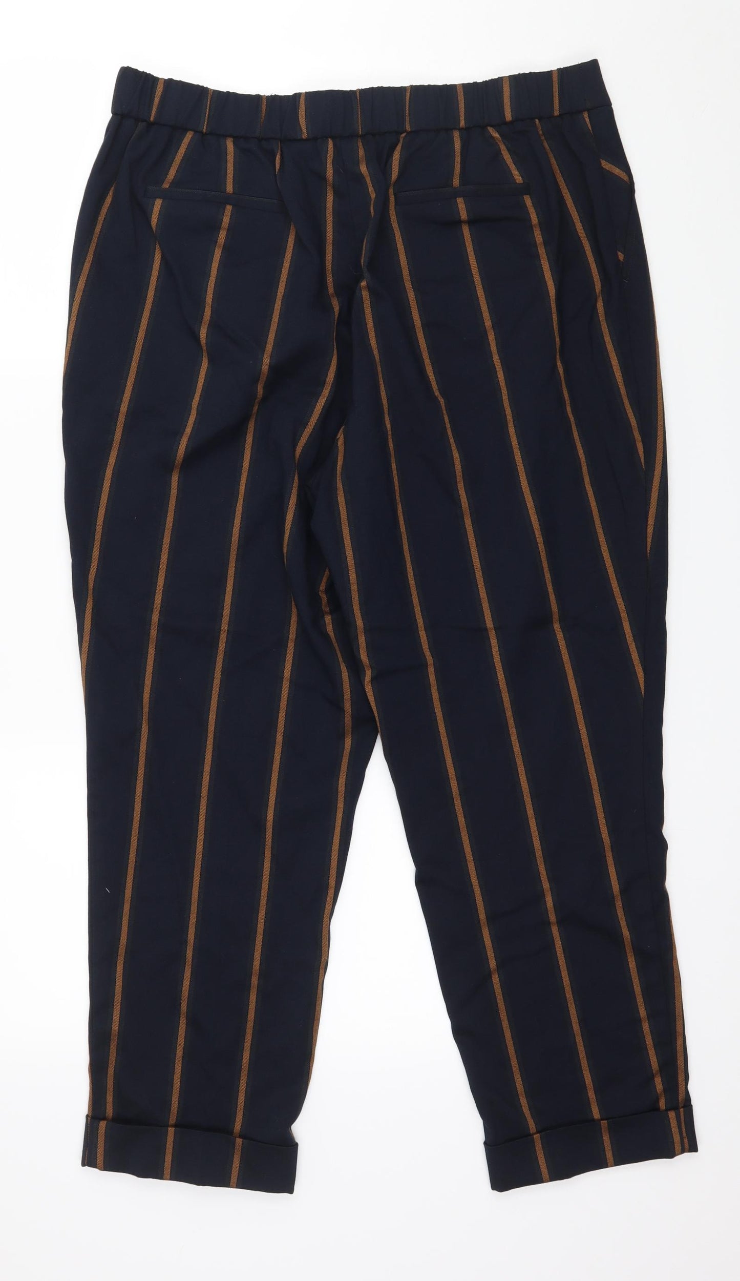 NEXT Womens Blue Striped  Trousers  Size 14 L24 in