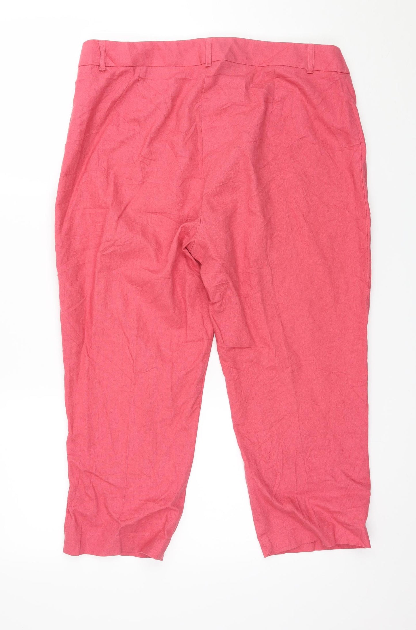 Marks and Spencer Womens Pink   Cropped Trousers Size 14 L22 in
