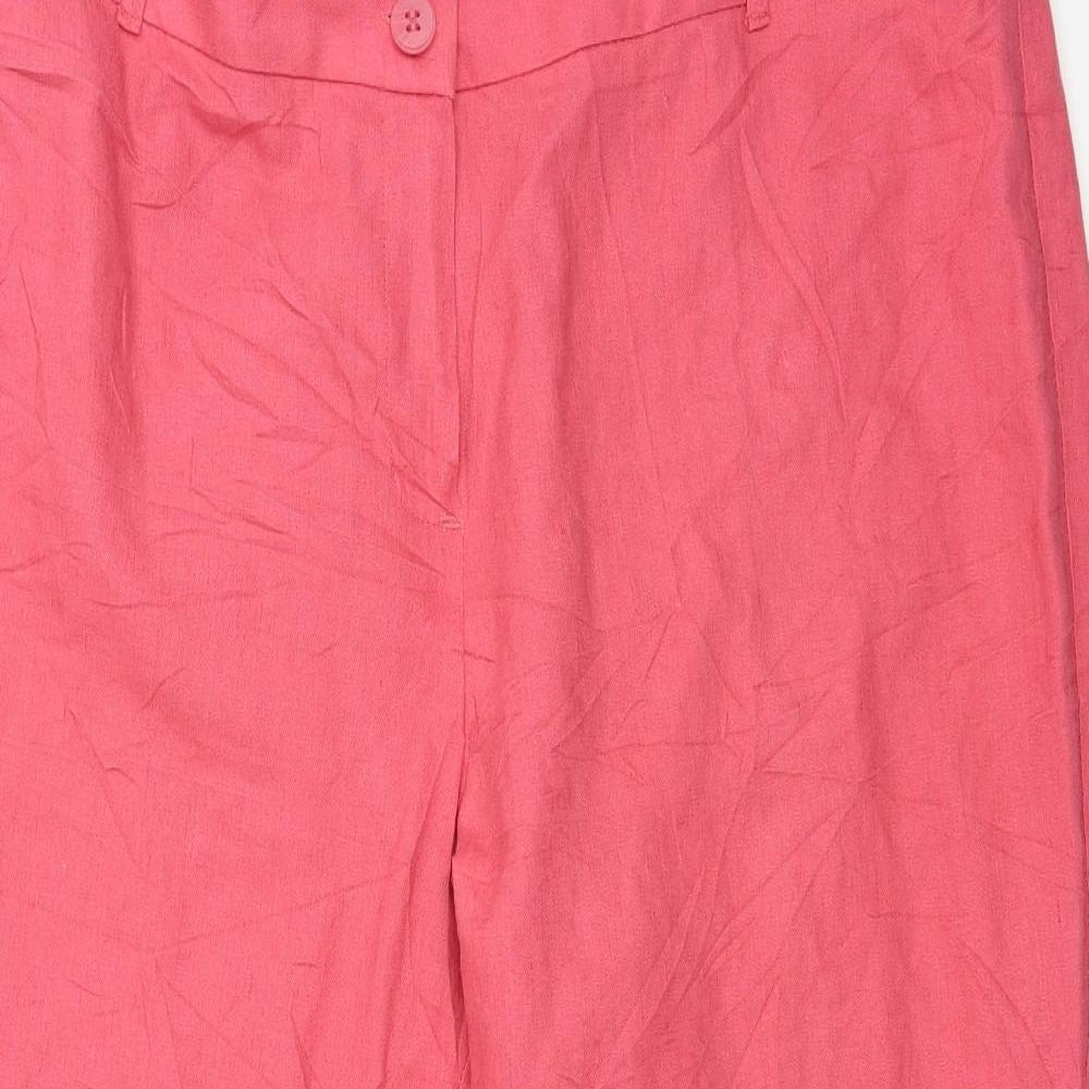 Marks and Spencer Womens Pink   Cropped Trousers Size 14 L22 in