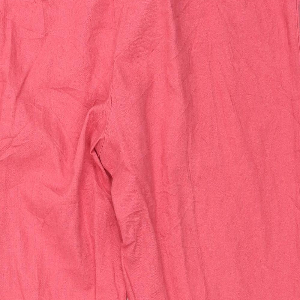 Marks and Spencer Womens Pink   Cropped Trousers Size 14 L22 in