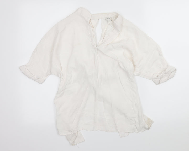 River Island Womens White Basic Blouse Size 6 - open back