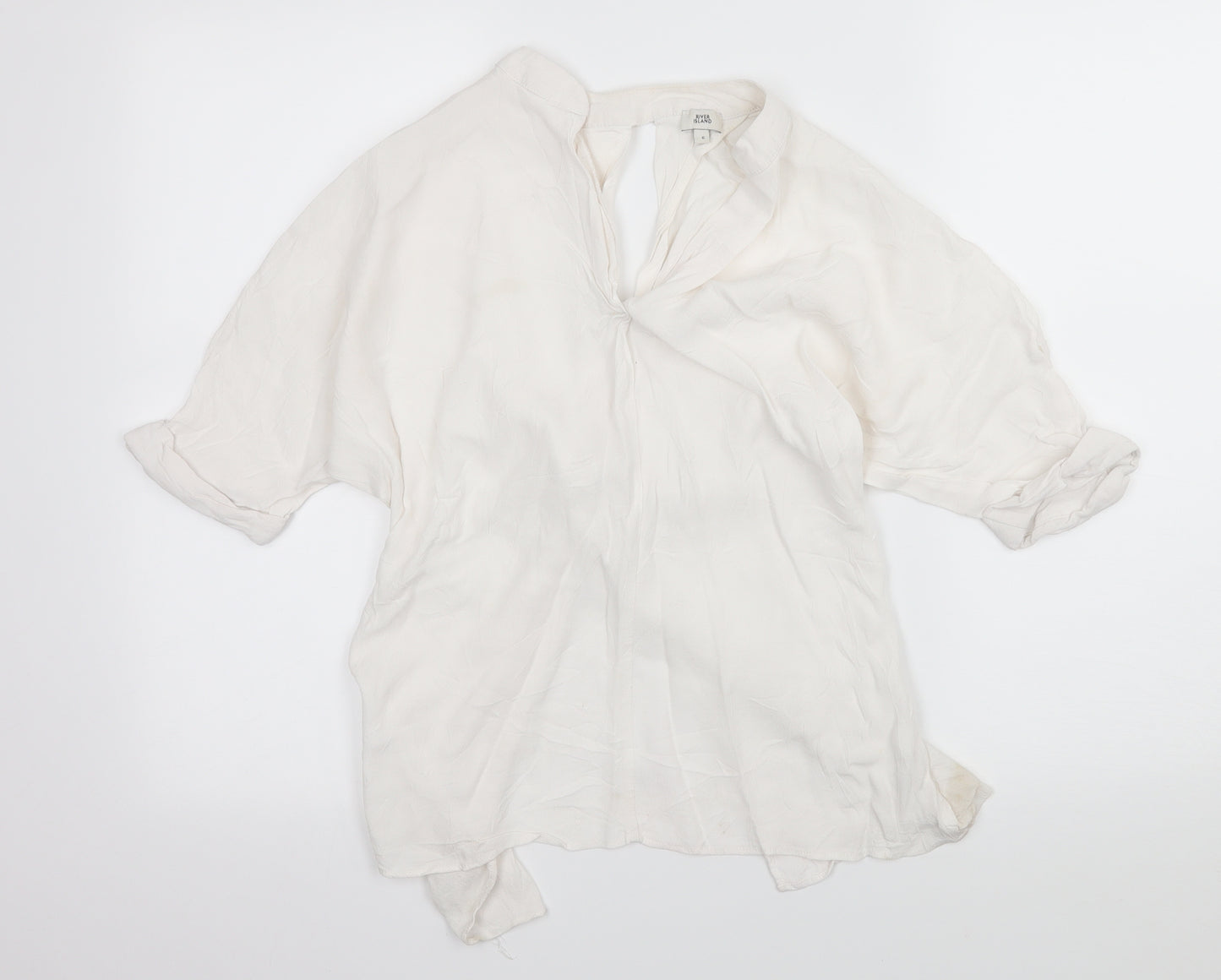River Island Womens White   Basic Blouse Size 6  - open back