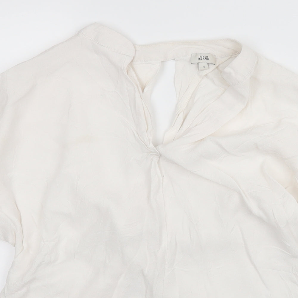 River Island Womens White   Basic Blouse Size 6  - open back