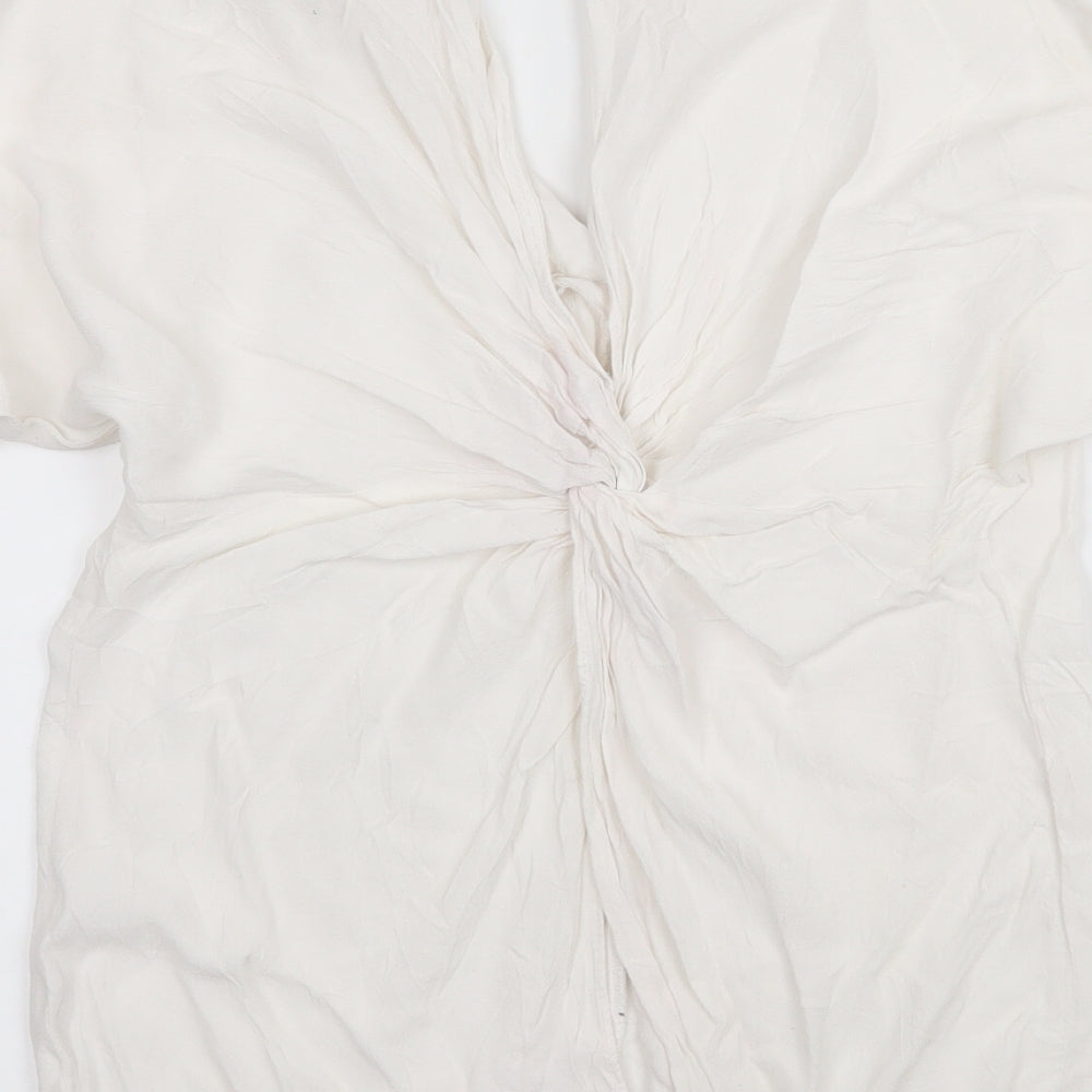 River Island Womens White   Basic Blouse Size 6  - open back