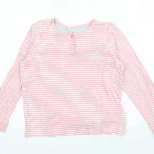 John Lewis Girls Pink Striped Jersey Basic T-Shirt Size 11 Years