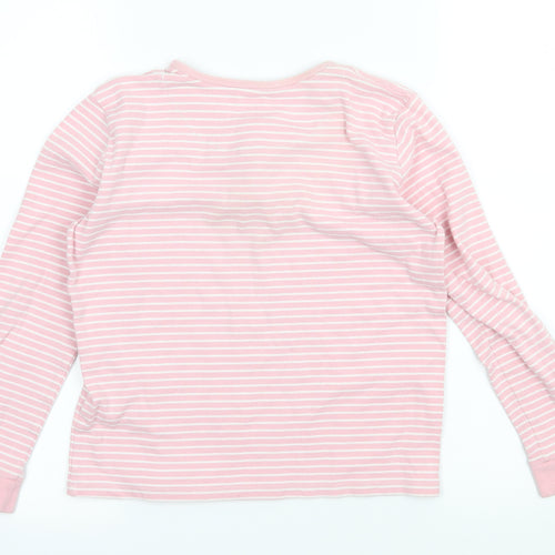 John Lewis Girls Pink Striped Jersey Basic T-Shirt Size 11 Years