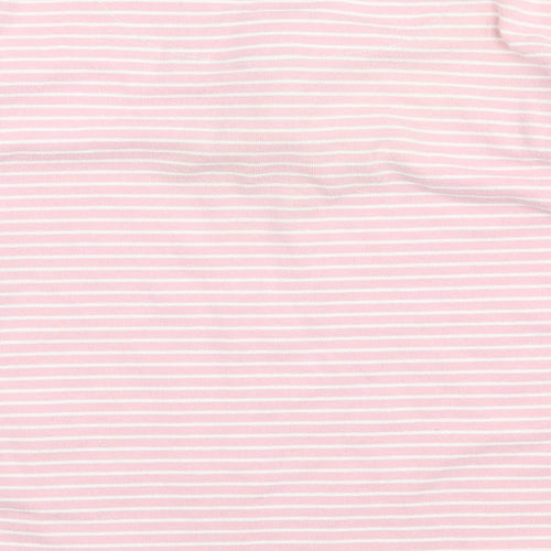 John Lewis Girls Pink Striped Jersey Basic T-Shirt Size 11 Years