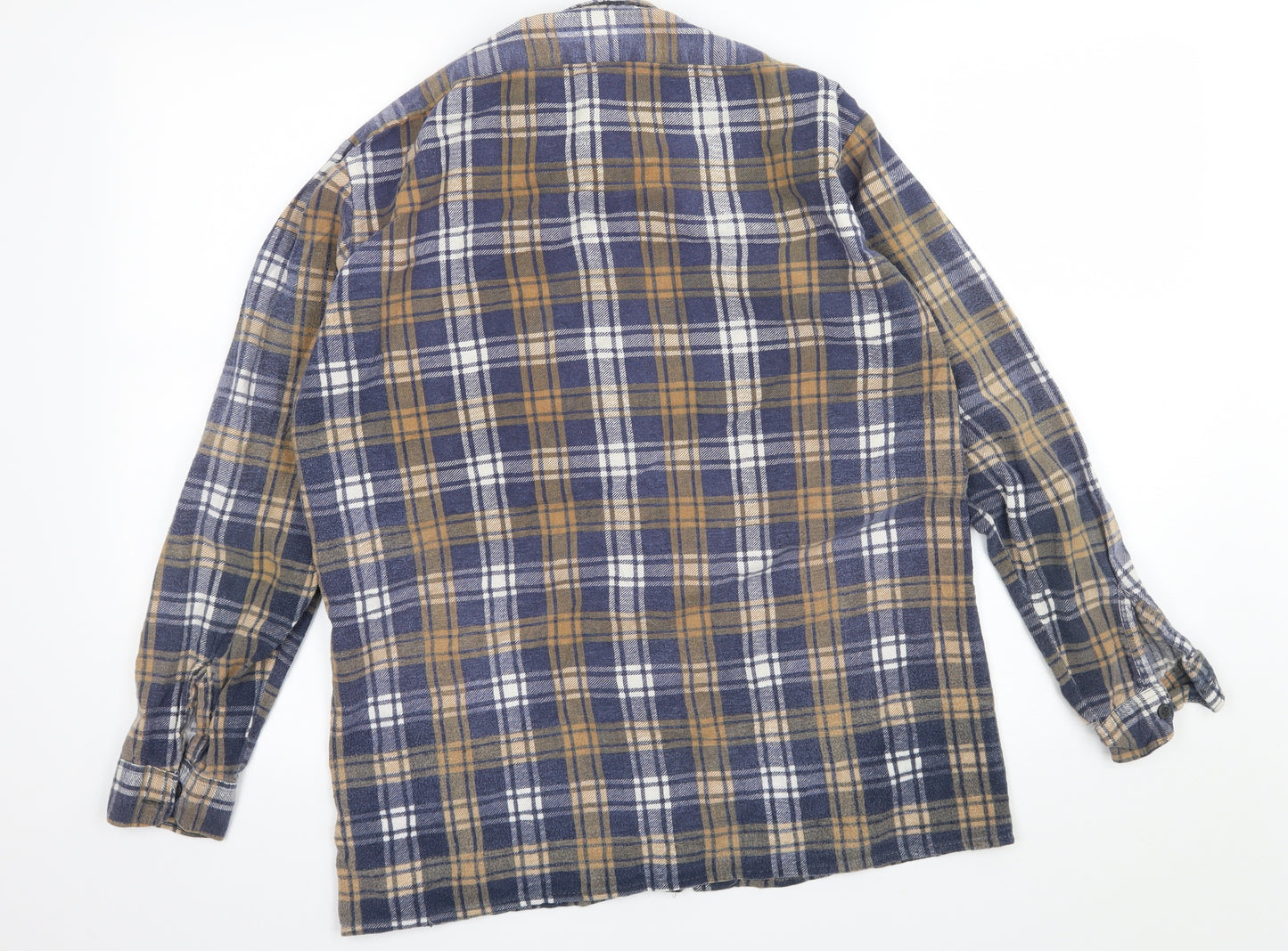 Preworn Mens Beige Plaid   Button-Up Size S