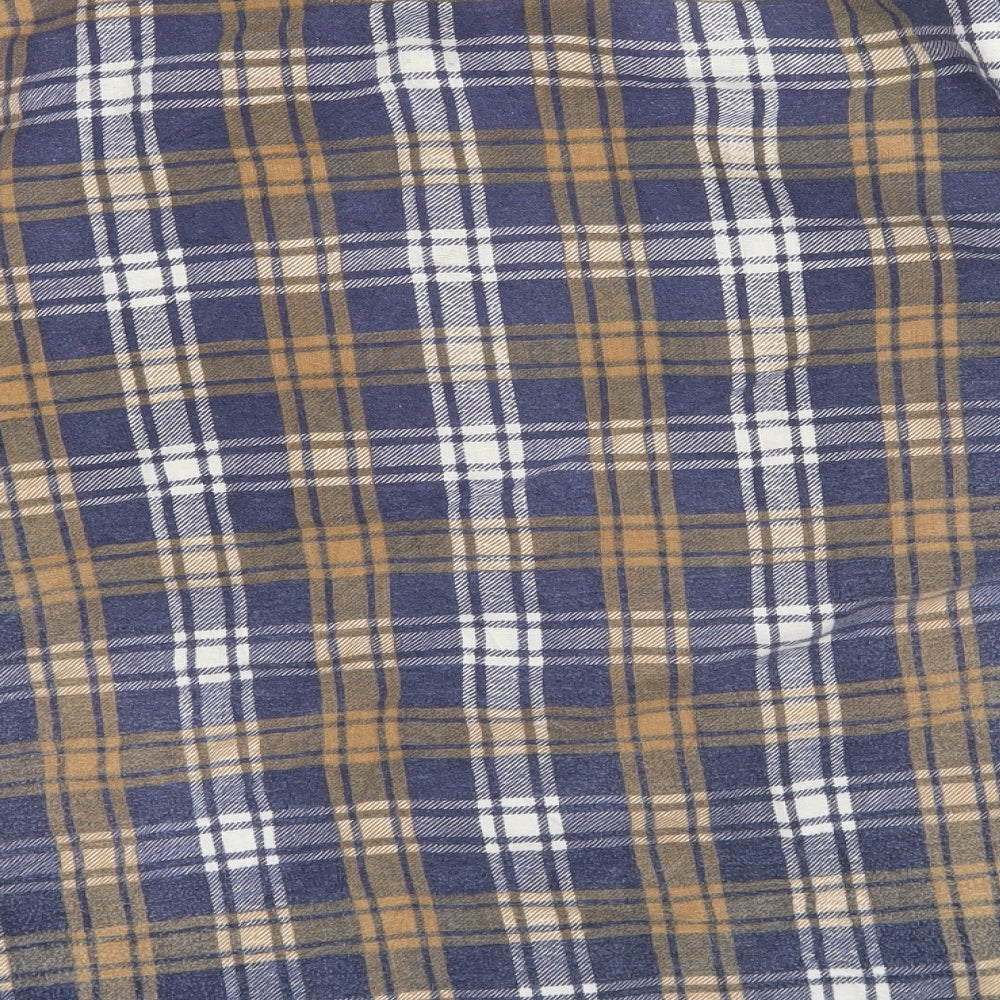 Preworn Mens Beige Plaid   Button-Up Size S