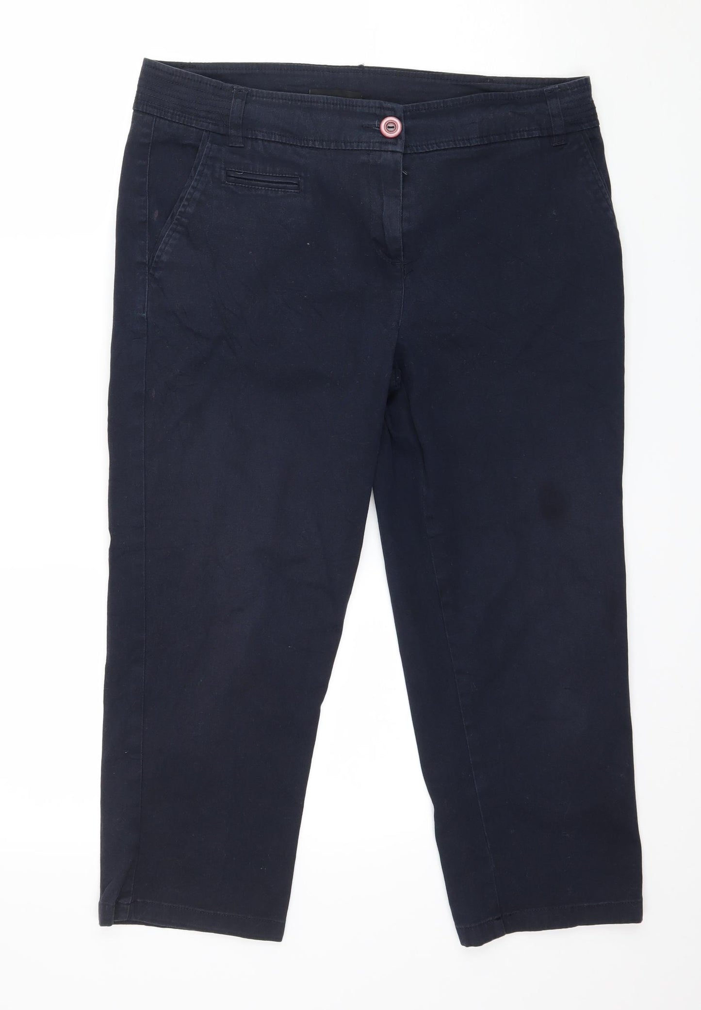 Wallis Womens Blue   Cropped Trousers Size 14 L23 in