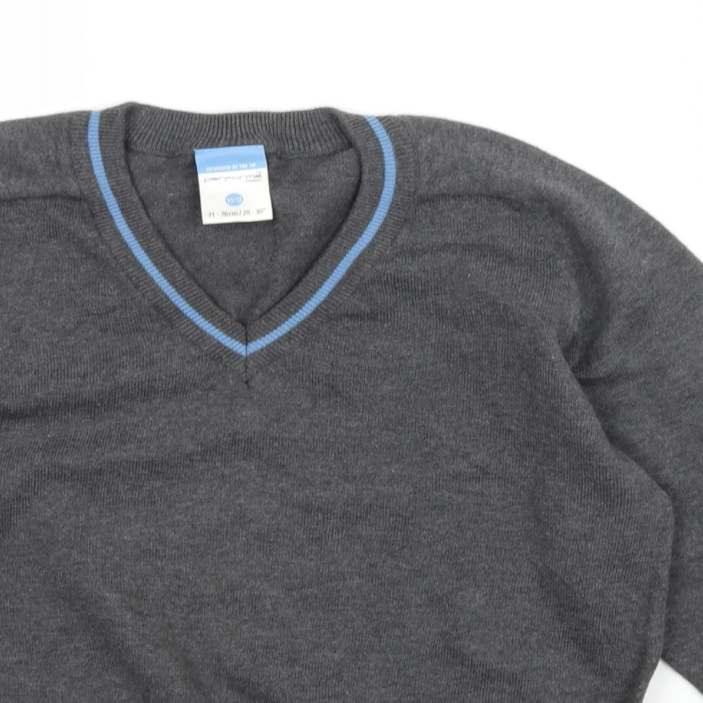 Performa Boys Grey  Knit Pullover Jumper Size 11-12 Years