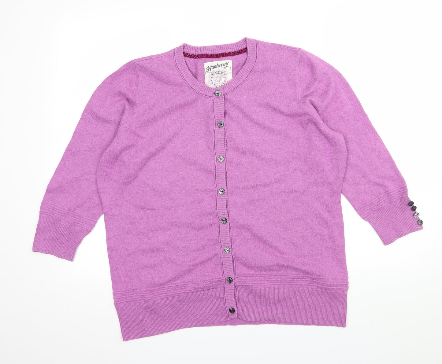 Mantaray Womens Purple  Knit Cardigan Jumper Size 20